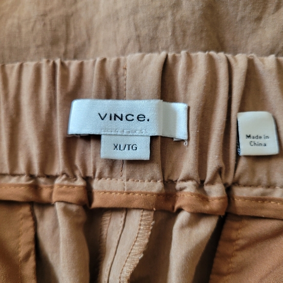 Vince Women's Mid Rise Pleated Pull-On Pant Tencel Camel Brown Size XL - Picture 8 of 10